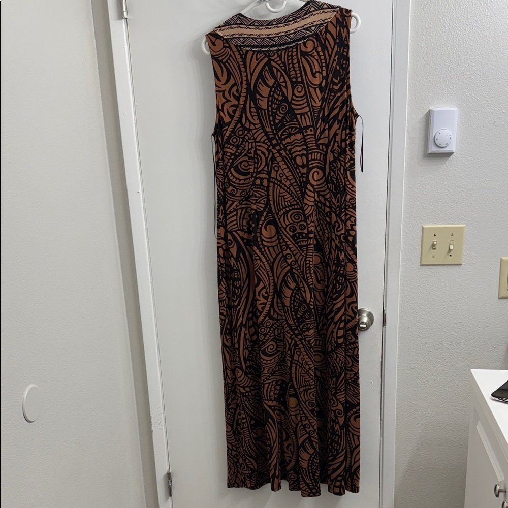 Soft Surroundings Sleeveless Maxi Dress - Black and Tan - Picture 3 of 8
